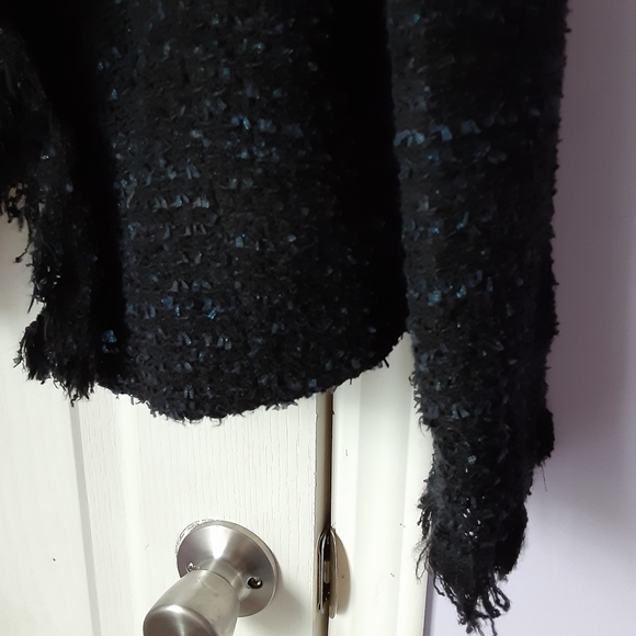 Armani collezioni black tweed fringe blazer - Picture 2 of 9